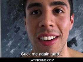 Hot straight jock latin boy paid cash to fuck stranger from parking garage pov