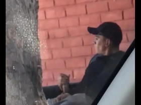 Chero callejero se masturba en público